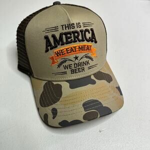 America WE EAT MEAT Snap back trucker hat